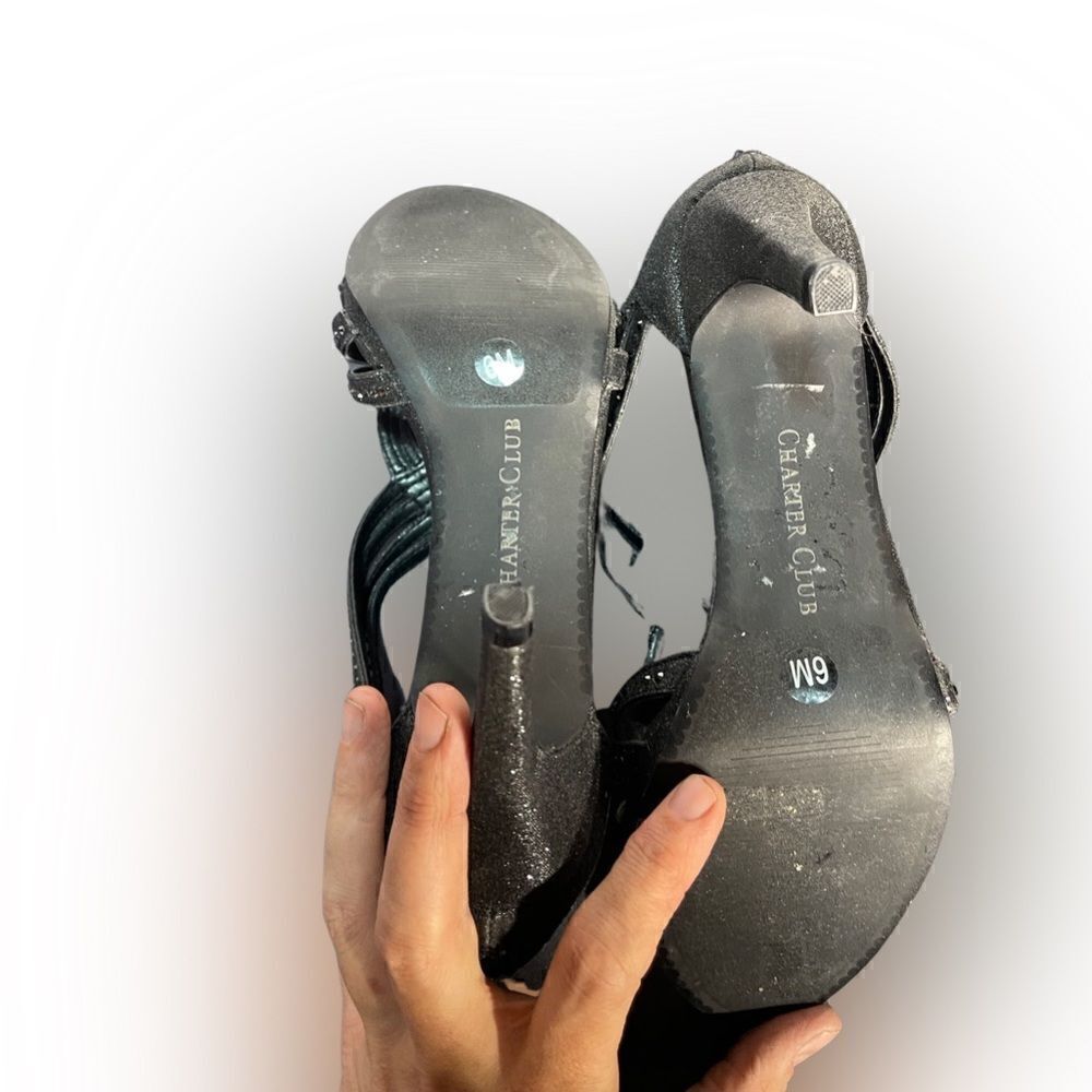Charter Club - black sparkle heels - Picture 7 of 7